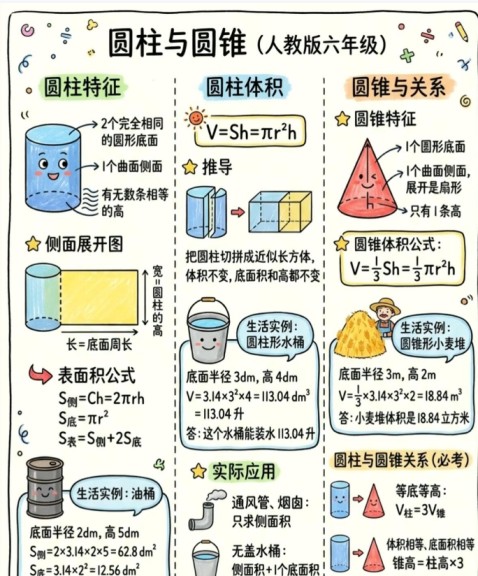 【2026春新版】六年级圆柱和圆锥【高彩板】-免费学习资料下载 - 开学吧