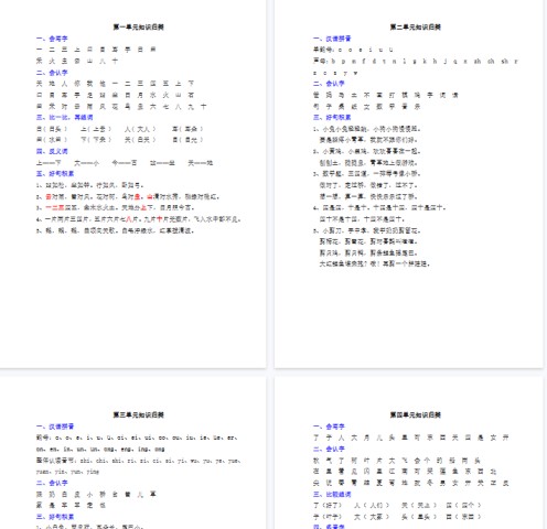 【9页完整版】全册单元知识点归类汇总【高清直接可打印】-免费学习资料下载 - 开学吧