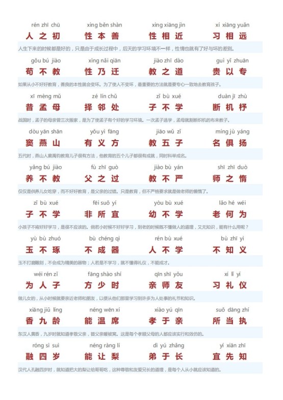 三字经翻译版-免费学习资料下载 - 开学吧