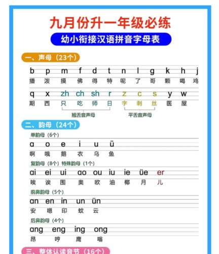 幼小衔接拼音-免费学习资料下载 - 开学吧