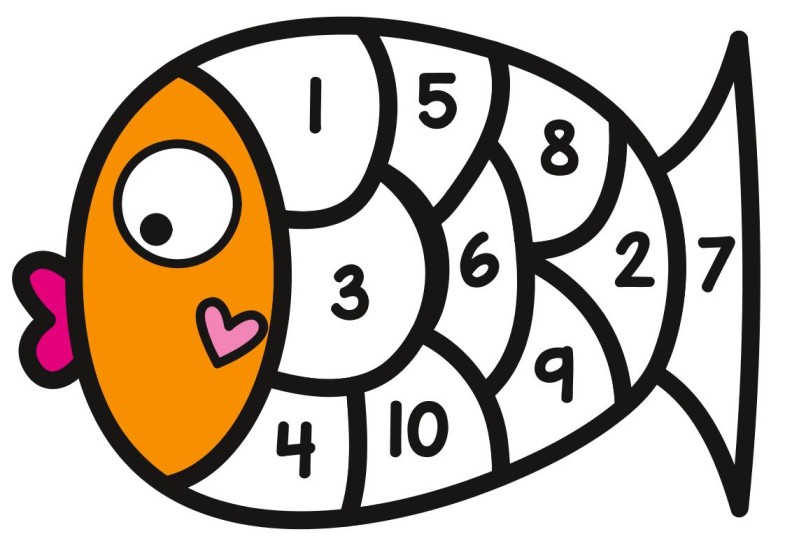 幼小衔接-小鱼数字拼图页-免费学习资料下载 - 开学吧