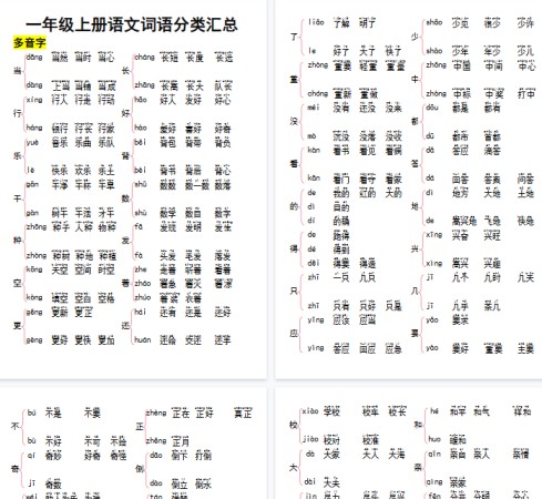 【高清101页整理】一上语文词语期末复习大全汇总-免费学习资料下载 - 开学吧