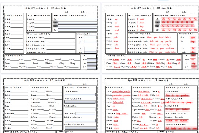 【12页高清完整版】三（上）英语（人教PEP）知识清单-免费学习资料下载 - 开学吧