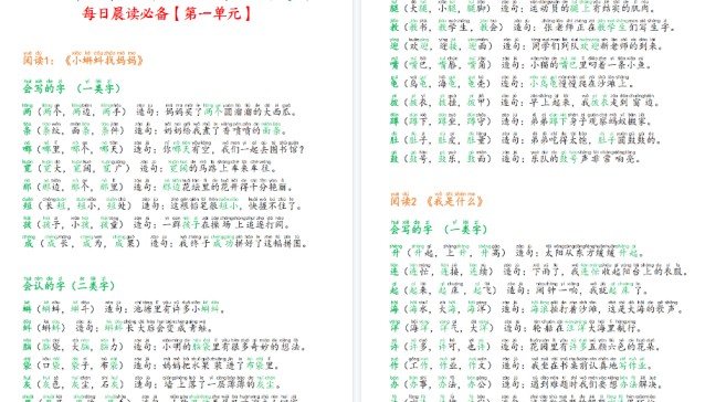 【46页高清完整版】二上语文生字组词造句（一二类字）每日晨读必备-免费学习资料下载 - 开学吧