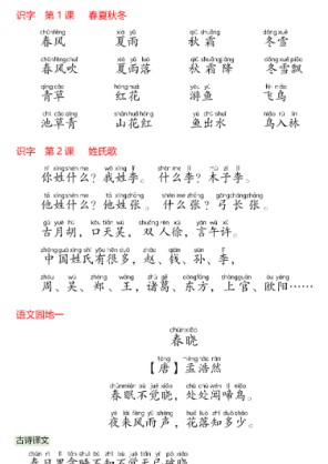 【2026寒假8页】一下语文课文必背内容汇总（拼音版）2026春-免费学习资料下载 - 开学吧