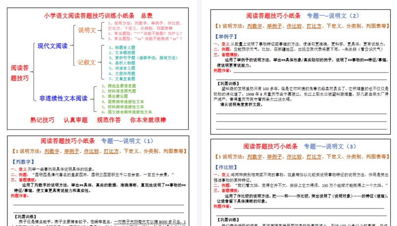【2026春28页完整版】六年级（下）语文小升初阅读理解答题技巧-免费学习资料下载 - 开学吧