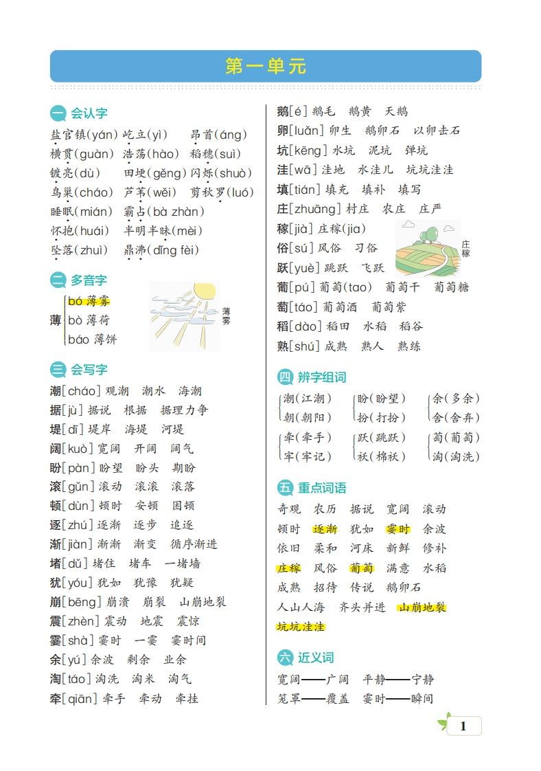 四（上）语文期末（核心考点梳理）-小初高学习资料下载_真题试卷 - 开学吧资料库