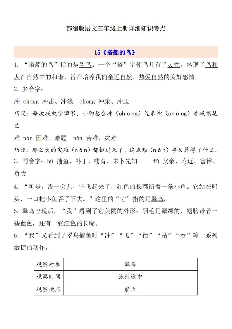 三（上）语文第5单元自编知识点-小初高学习资料下载_真题试卷 - 开学吧资料库