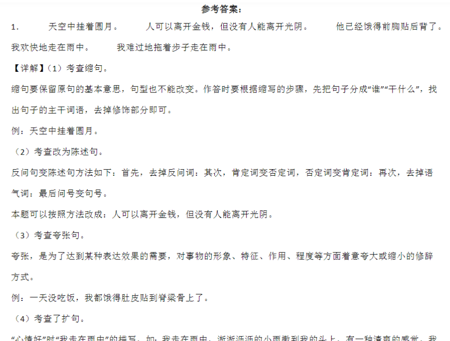 18页【小升初常考易错题】按要求改写句子检测卷-语文六年级下册（部编版）-开学吧