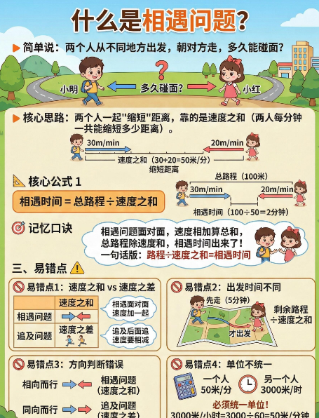 【2026春】相遇问题不用死背公式高彩版-小初高学习资料下载_真题试卷 - 开学吧资料库