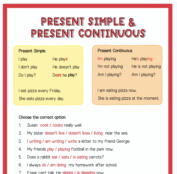 一般现在时 现在进行时【完整可直接打印】24套语法练习纸全套-开学吧