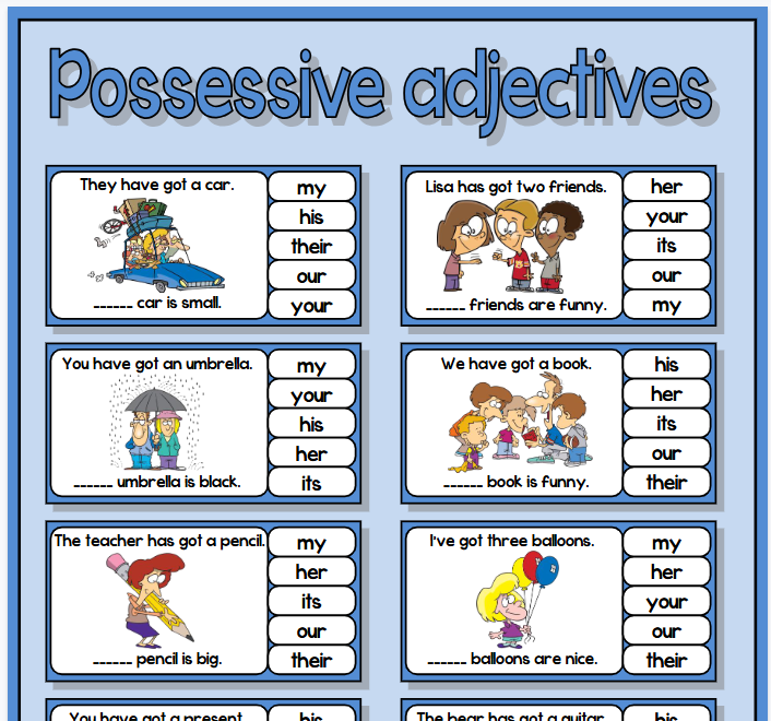 形容词性物主代词【完整可直接打印】24套语法练习纸全套-开学吧