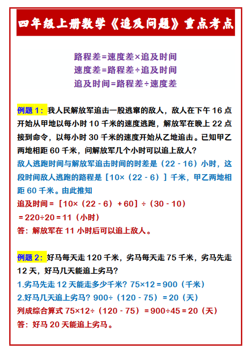 28份！追及问题最新整理持续更新版-高清完整-开学吧