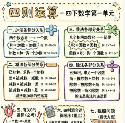 【2026春新版】四年级下册第一单元【高彩板】-小初高学习资料下载_真题试卷 - 开学吧资料库