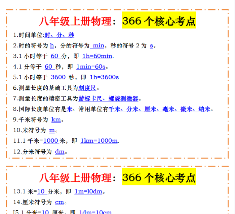 22页！八年级上册物理：366个核心考点-开学吧