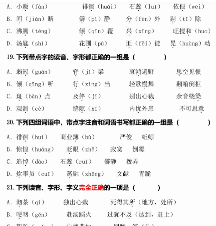 21页【（小升初）专题复习】——汉语拼音-开学吧