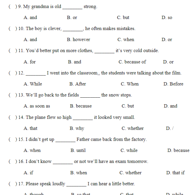 6页小升初语法专题讲练第15讲：连词（二）-开学吧
