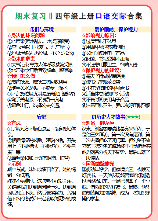 206份！口语交际最新整理持续更新版-高清完整-开学吧