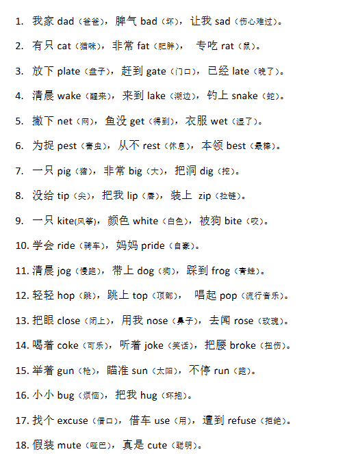 【7页新版】小升初复习:学英语“三字经”顺口溜-已排版可直接打印!超好记、超速记【高清完整版】-开学吧