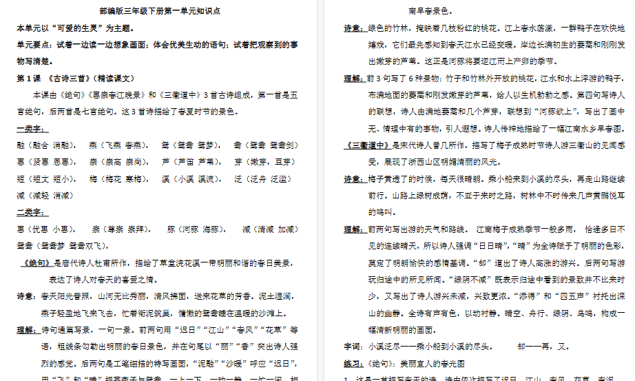 【75页高清完整版】三年级语文下册知识点-小初高学习资料下载_真题试卷 - 开学吧资料库