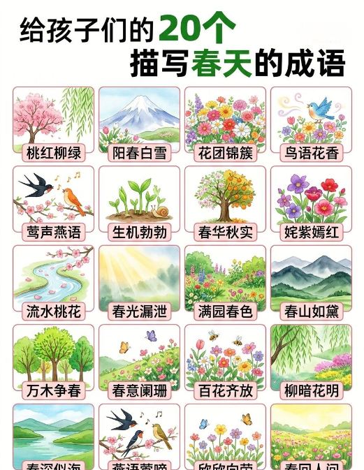 【2026春】小学语文综合四季成语合集高彩图-小初高学习资料下载_真题试卷 - 开学吧资料库