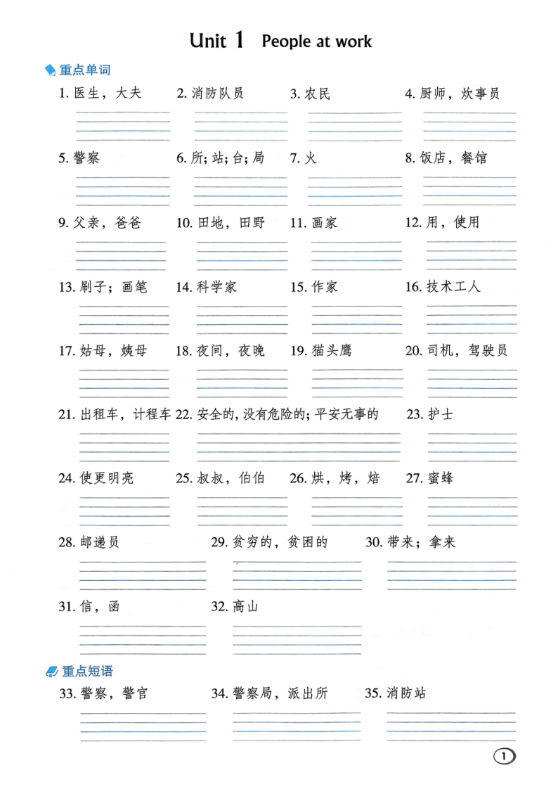 四年级（下）英语1-6单元基础默写单外研版-小初高学习资料下载_真题试卷 - 开学吧资料库