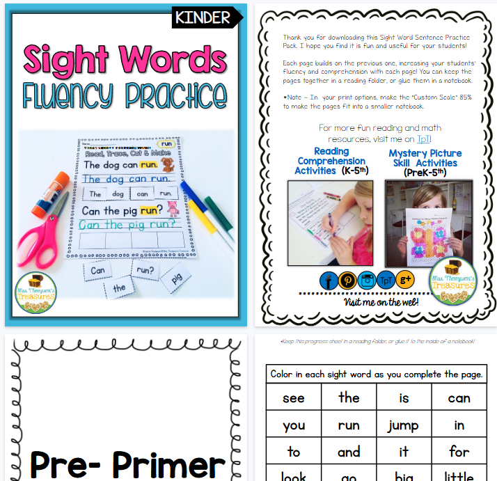 【98页高清彩色版】Sight Words Fluency Practice【完整可直接打印】高频词趣味练习纸-开学吧