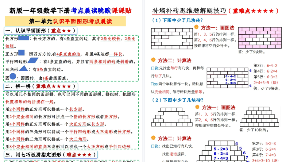 【2026春15页完整版】《晨读晚默课课贴》（1下）-小初高学习资料下载_真题试卷 - 开学吧资料库