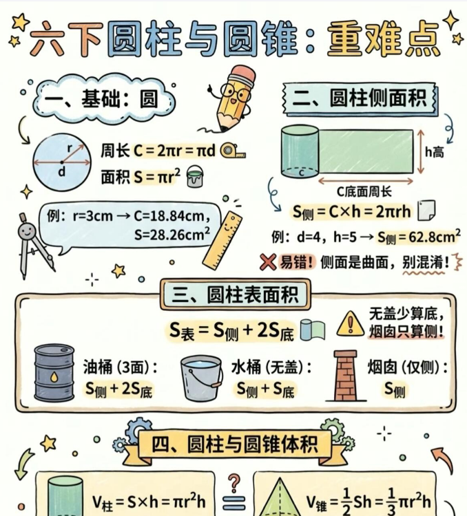 【2026春新版】六年级下册圆柱和圆锥【高彩板】-免费学习资料下载 - 开学吧