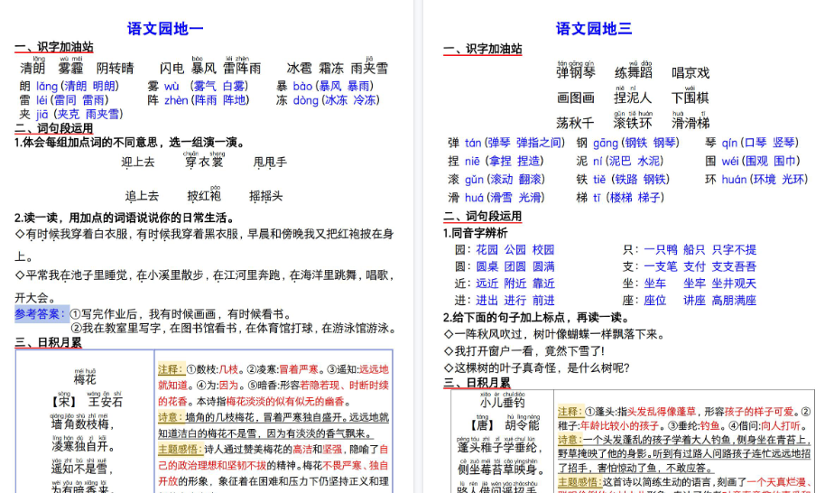 【8页高清完整版】二上语文园地知识点-小初高学习资料下载_真题试卷 - 开学吧资料库