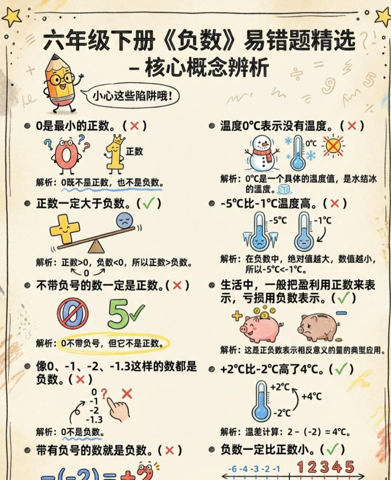 【2026春新版】六年级下册负数【高彩板】-免费学习资料下载 - 开学吧