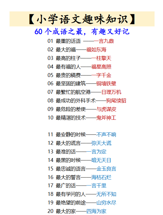 19份！趣味成语最新整理持续更新版-高清完整-开学吧