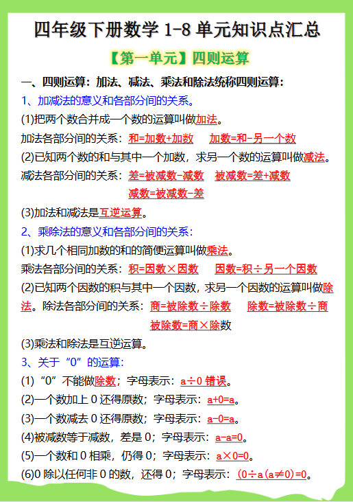 128份！单元知识最新整理持续更新版-高清完整-开学吧