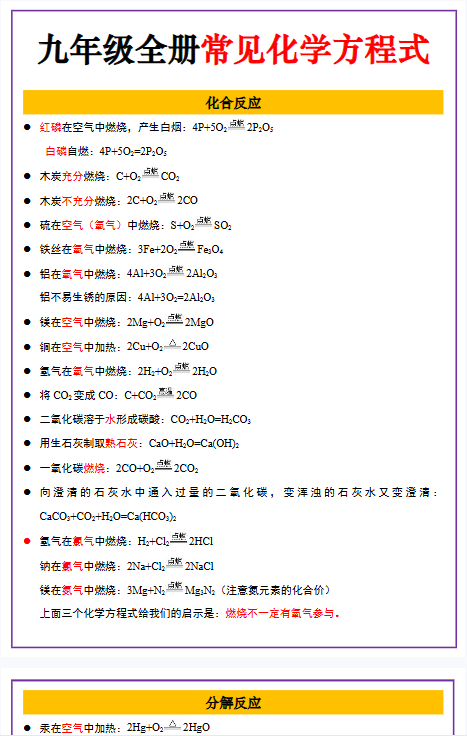 【初中中考化学精品小纸条】【高清无水印版本】-开学吧