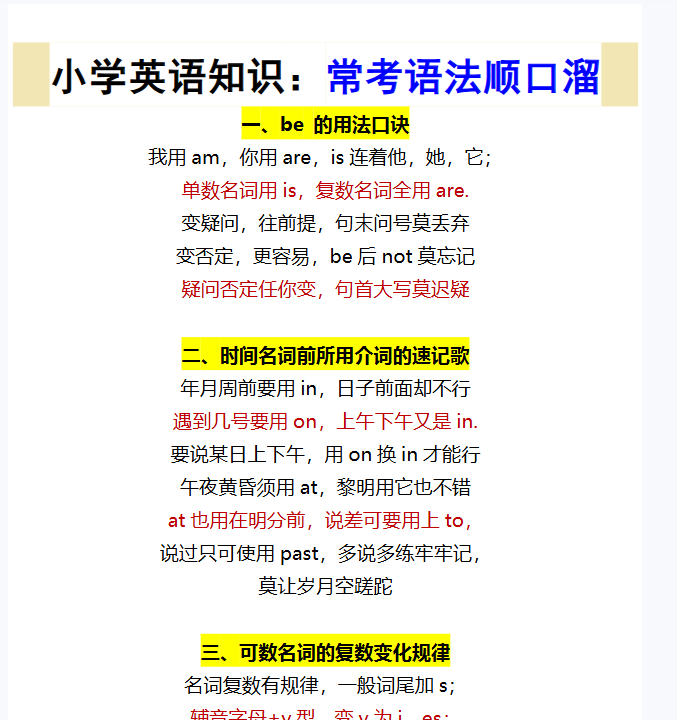 55份！语法最新整理持续更新版-高清完整-开学吧