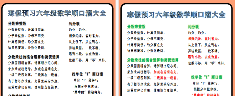 【2026寒假2页】寒假预习六年级数学顺口溜大全-小初高学习资料下载_真题试卷 - 开学吧资料库