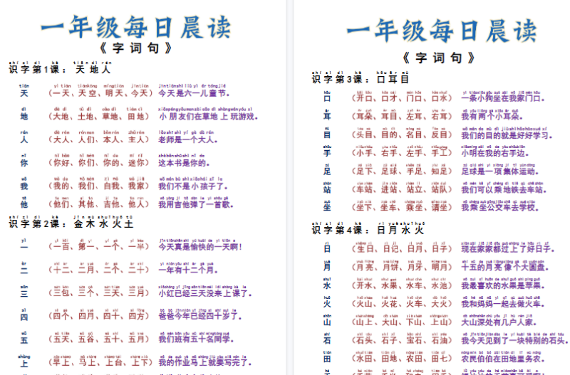 【2026高清9页】一（上）语文每日晨读-小初高学习资料下载_真题试卷 - 开学吧资料库