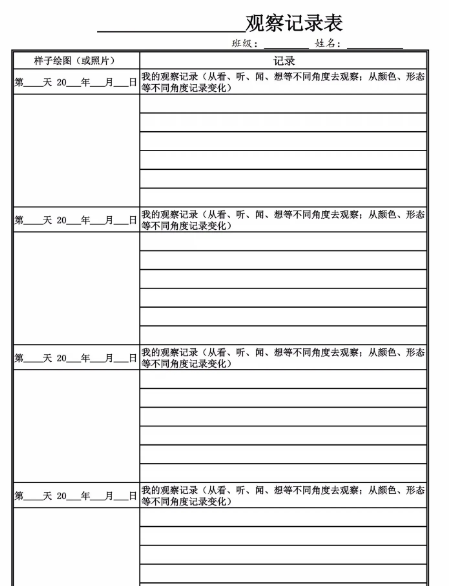 【4页完整版】四（上）语文【第三单元习作观察日记专项练习】-开学吧
