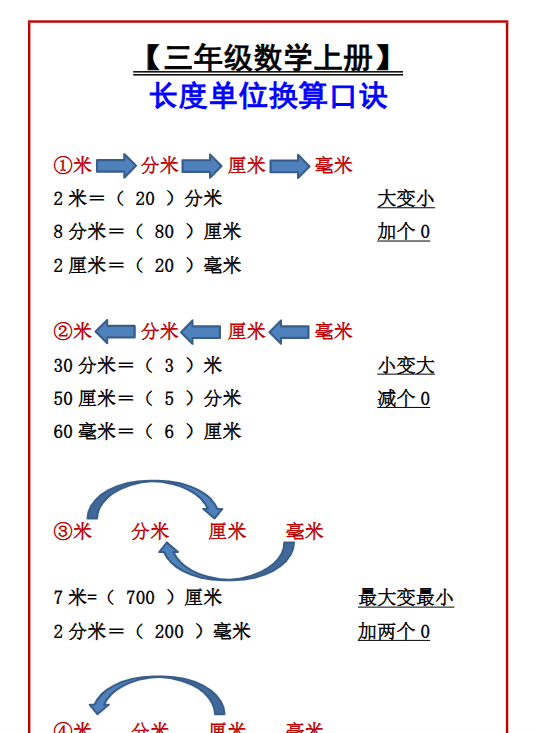 44份！长度单位最新整理持续更新版-高清完整-开学吧