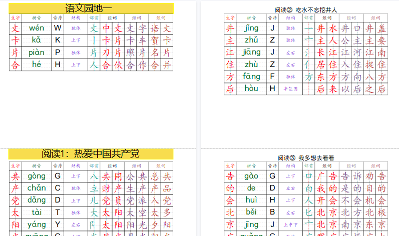 【18页完整版】一年级下册语文【课课贴】-小初高学习资料下载_真题试卷 - 开学吧资料库