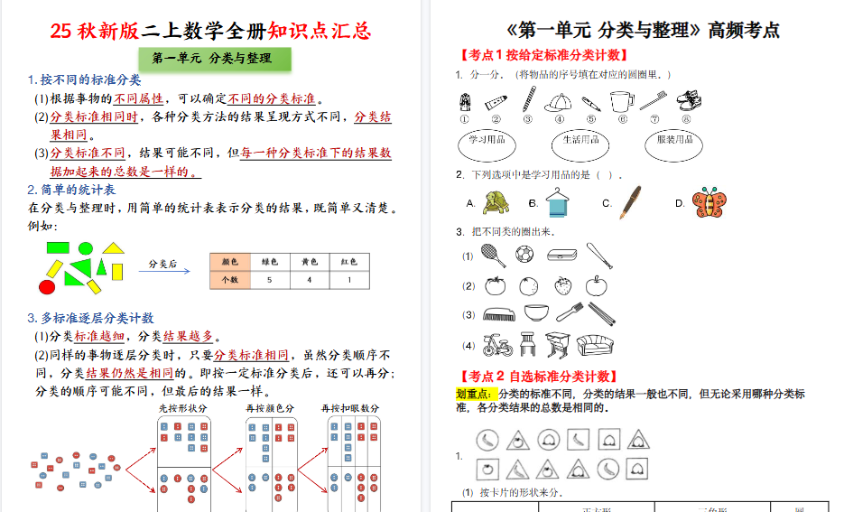 25新二上数学期末全册知识点+高频考点+综合练习（全册1-5单元）45页-小初高学习资料下载_真题试卷 - 开学吧资料库