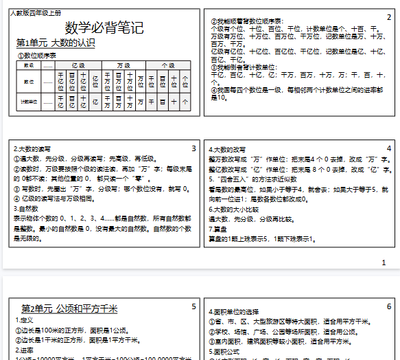 【5页完整版】【四年级上册数学】课课贴-开学吧