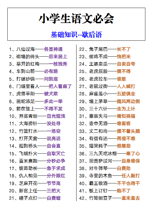 36份！基础知识最新整理持续更新版-高清完整-开学吧
