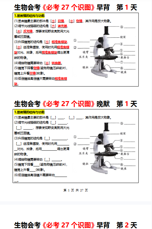 【24版初中生物会考精品小纸条】【高清无水印版本】-开学吧